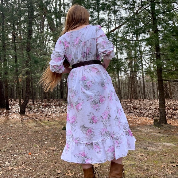 2021 Eileen West Floral Ruffle Nightgown Lace & Ribbon Trim Coquette Cottagecore - Picture 6 of 16